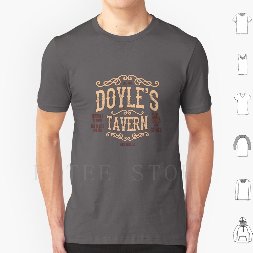 Whisky Beer And Wine - Doyle's taverna t camisa impressão algodão